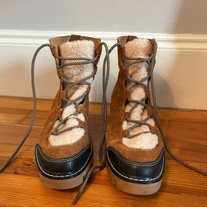 Soludos Chestnut Lace Up Boot, Size 10